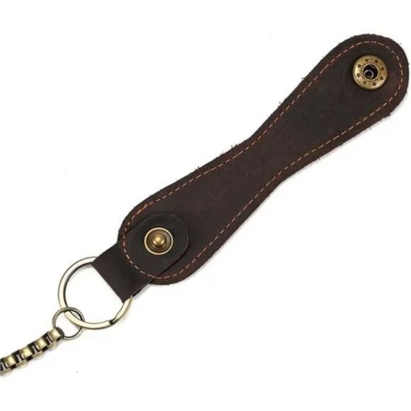 New Men's Genuine Leather Long Wallet Chain Wallet Card holder Wallet - Picture 4 of 8